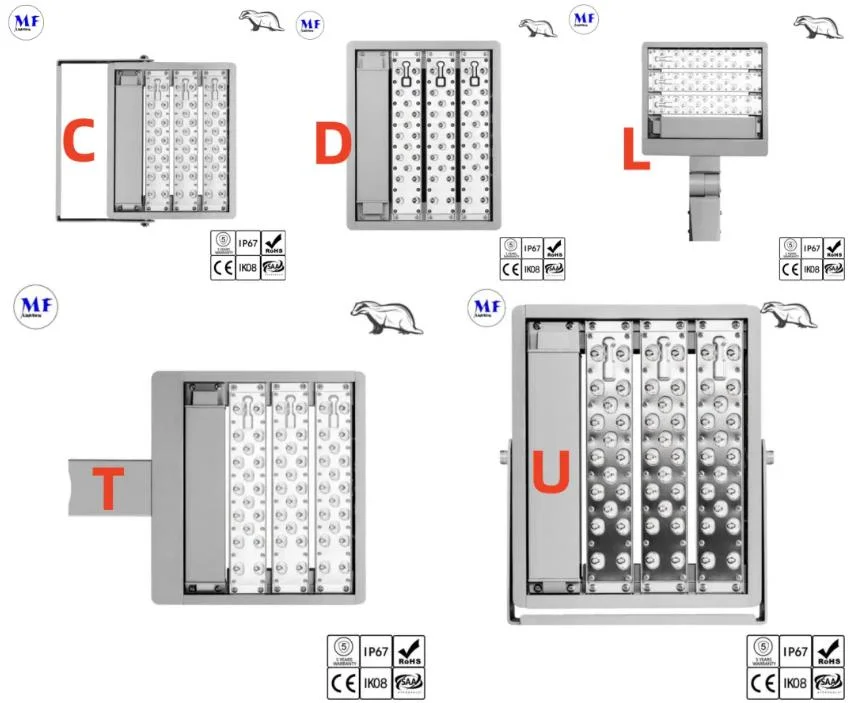60/120/180/240/300W RGB Function with Remote Controller I LED Flood Light Outdoor LED Flood Light for Tunnel Sea Port Stadium and Outdoor Lighting