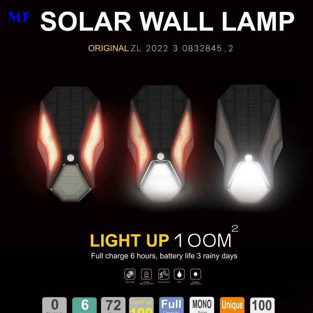 야외 조명 보안 조명 정원 조명 방수 IP65 CE RoHS 좋은 품질 태양 조명 야외 LED 새벽까지 0