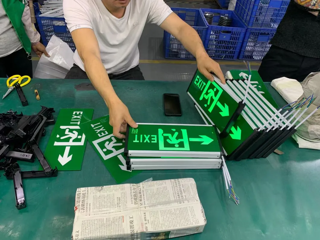 재충전 가능한 LED 출구 표지판 비상 조명 쇼핑몰 슈퍼마켓 공항 사무실 공장 17