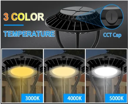 LED 정원 조명 조절 가능한 안티 습도 IP65 150W 방수 140lm / W 검은 요정 잔디 정원 포스트 탑 1