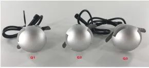 LED 계단 조명 실버 3W 12V IP65 보도 통로 사각형 포장 정원 0