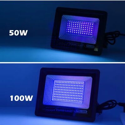 3-Second Fast Curing IP66 Waterproof 395nm UVA Adjustable Mounting 100W UV LED Flood Light for Instant Coatings and Building Material Bonding