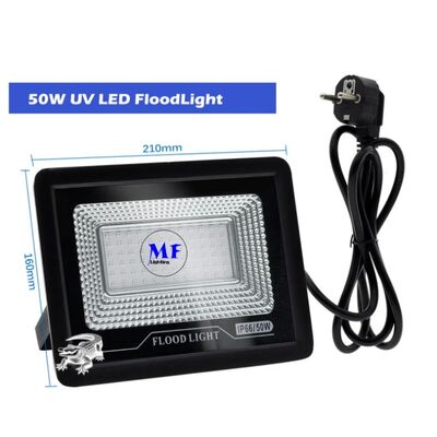 50W/100W/150W 365nm/395nm Aluminum Waterproof Outdoor IP66 Flood Curing Full Spectrum Ultraviolet Adjustable UVA Stage Performance Nightclub Bar LED UV Light