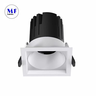 Die-cast Aluminum Square Housing IP20/IP44 15°/24°/36°/50° LED Down Light Triac 0-10V Dali-2 DALI DT8 Spot Downlight Recessed Down Light