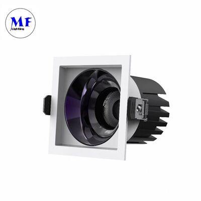 Die-cast Aluminum Square Housing IP20/IP44 15°/24°/36°/50° LED Down Light Triac 0-10V Dali-2 DALI DT8 Spot Downlight Recessed Down Light