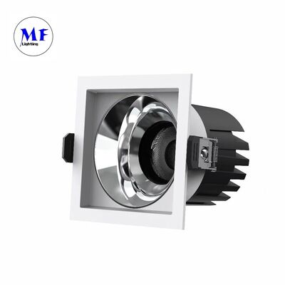 Die-cast Aluminum Square Housing IP20/IP44 15°/24°/36°/50° LED Down Light Triac 0-10V Dali-2 DALI DT8 Spot Downlight Recessed Down Light