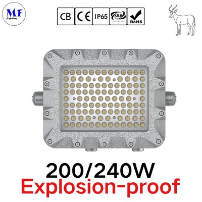 ATEX LED 홍수 조명 구역 1 구역 2 알루. 방수 300W 400W IP66 Ik10 가혹 산업 철강 공사 발전소 알코올 오일 가스