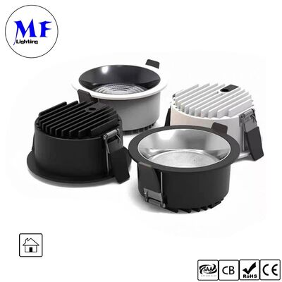 35W 160lm/W 스팟 다운라이트 트라이악 /0-10V/달리/TUYA Zigbee 디밍 CRI90 IP20 넓은 빔 각도 120° 8인치/10인치 매입형 눈부심 방지 LED 다운라이트 (상업 및 주거 공간용)