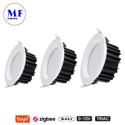 공장 가격 IP40 눈부심 방지 트라이악 달라이 투야 디밍 스마트 지그비 7W 15W SMD LED 매입형 스포트 다운라이트 (주방, 산업, 소매, 상업 공간용)