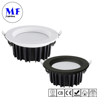 공장 가격 IP40 CCT 조절 가능 매립형 SMD LED 다운라이트 20W 25W 50W 디밍 가능 눈부심 방지 천장 다운라이트 (홈 쇼룸용 밀키 PC 디퓨저 포함)