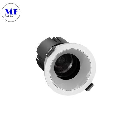 ETL 드라이버 눈부심 방지 매립형 LED 다운라이트 COB 칩 15°/24°/36°/55° 빔 각도 110-120LM/W 고휘도 5CCT 기울기 조절 천장 다운 라이트